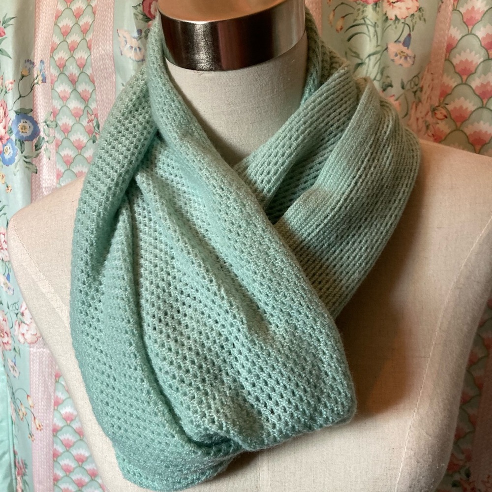 Soft aqua infinity scarf